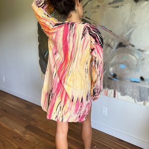 Batik style tunic coverup